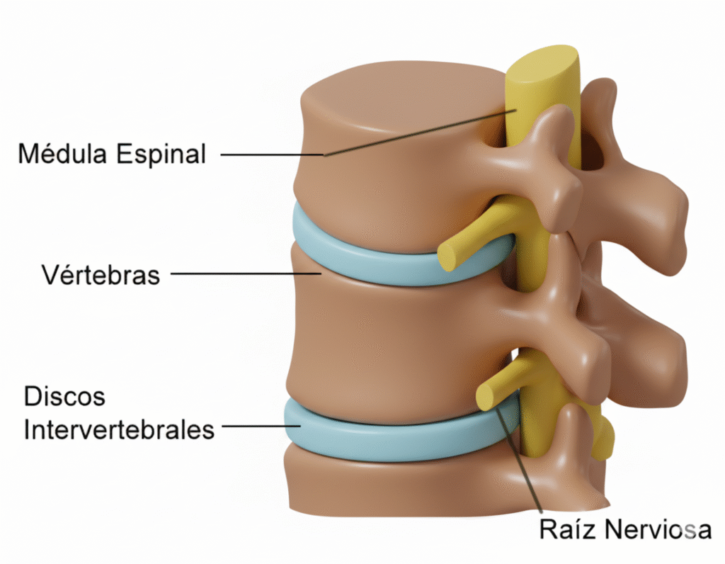Columna, discos, nervios